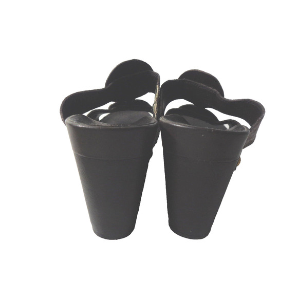 VINCE CAMUTO Laylo US 8M Brown Taupe Snake Print Leather Platform Wedge Sandals - Picture 2 of 7